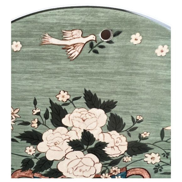 Vtg Sakura WARREN KIMBLE "Brandon Rose" Stoneware TRIVET White Roses in Vase - Picture 3 of 7